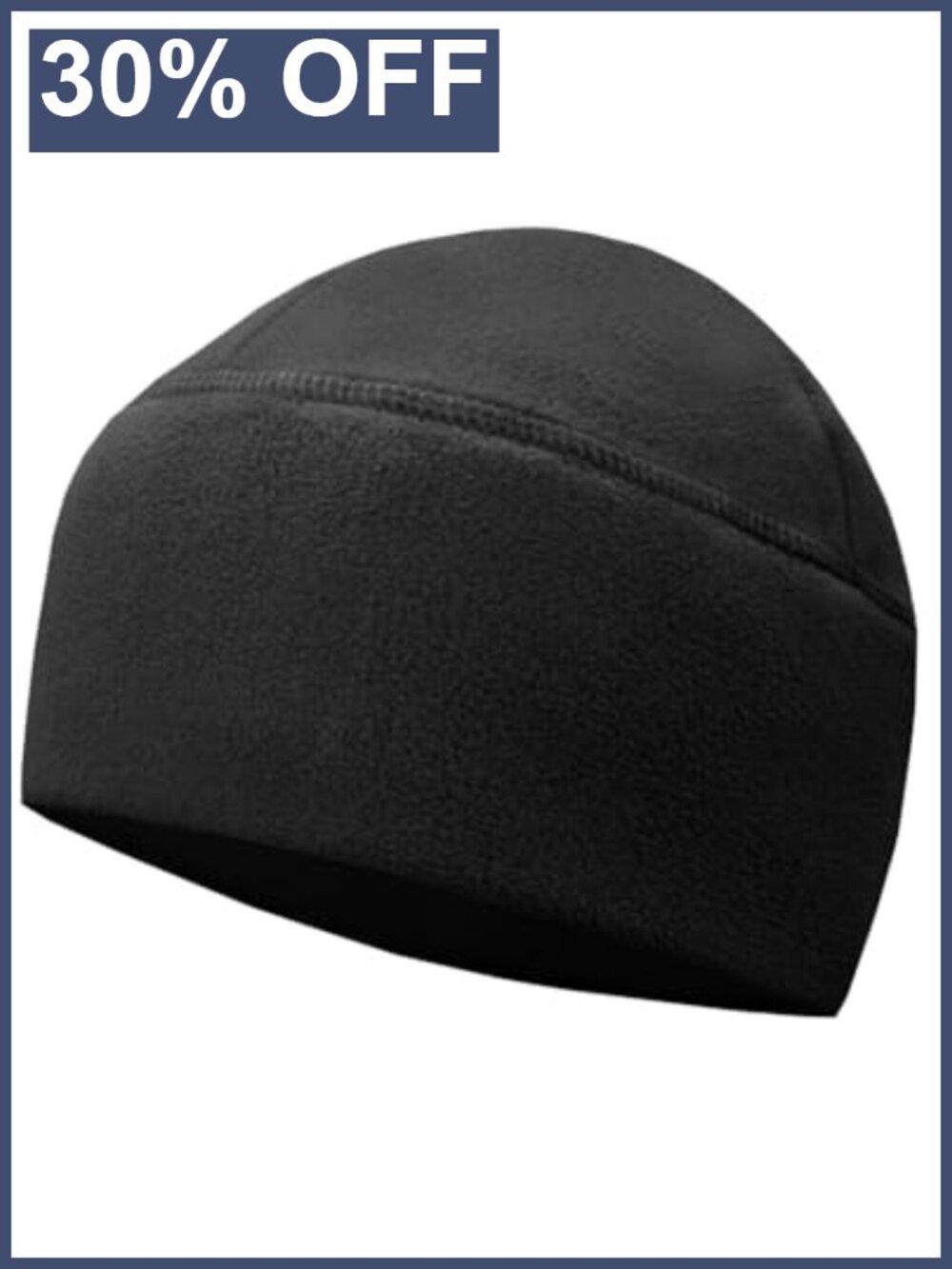 Winter Fleece Beanie Windproof Double-Layer Wide Brim Skull Cap for Men Women